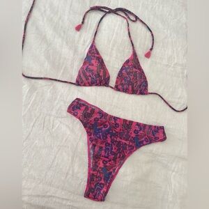 Sun-Through Bikini | LEONOR Bottom + LINA Top | Floral Pink